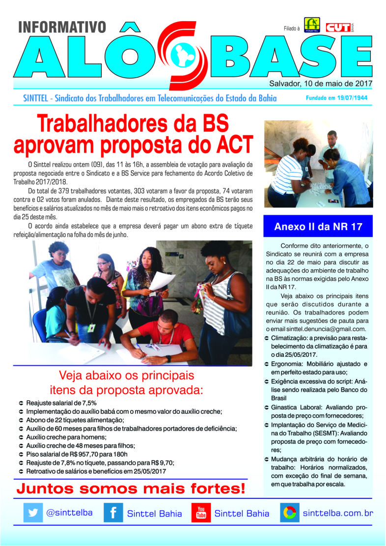 Trabalhadores da BS aprovam proposta do ACT